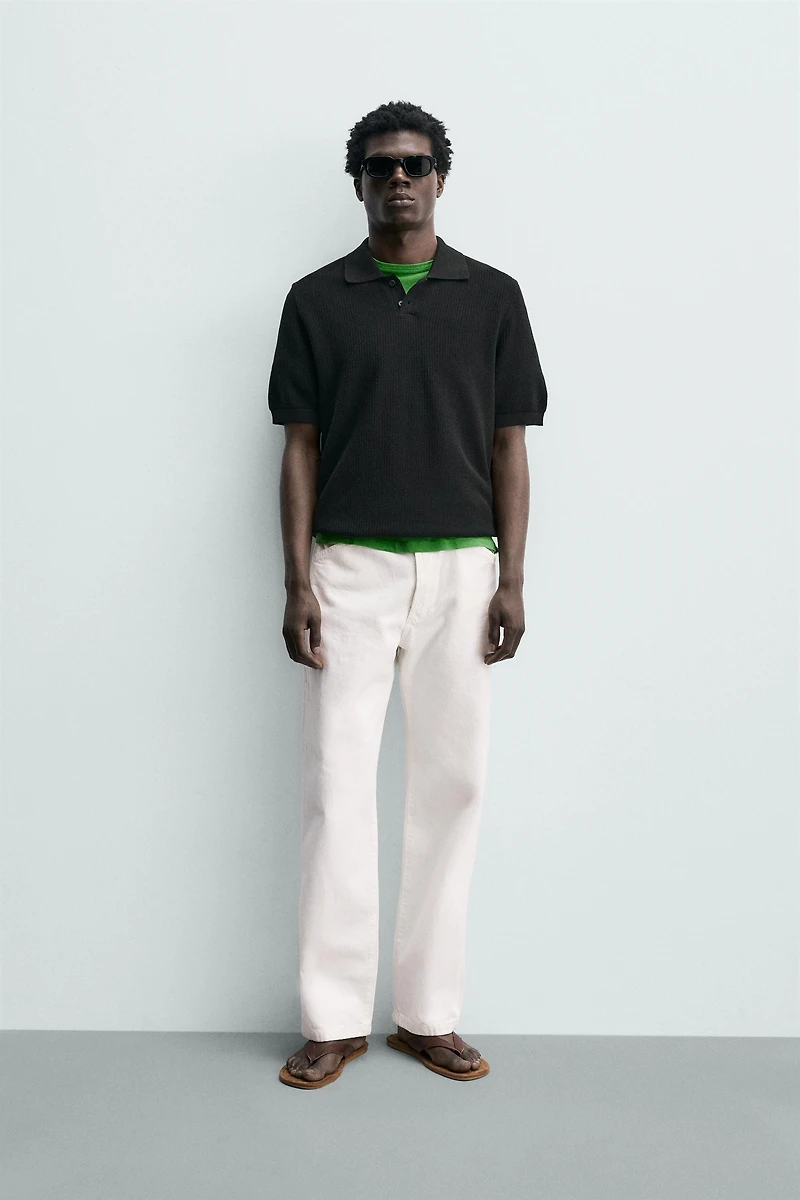REGULAR FIT TEXTURED KNIT POLO