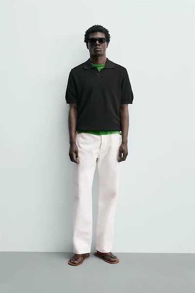REGULAR FIT TEXTURED KNIT POLO