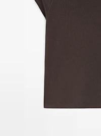 Cotton T-shirt with short raglan sleeves