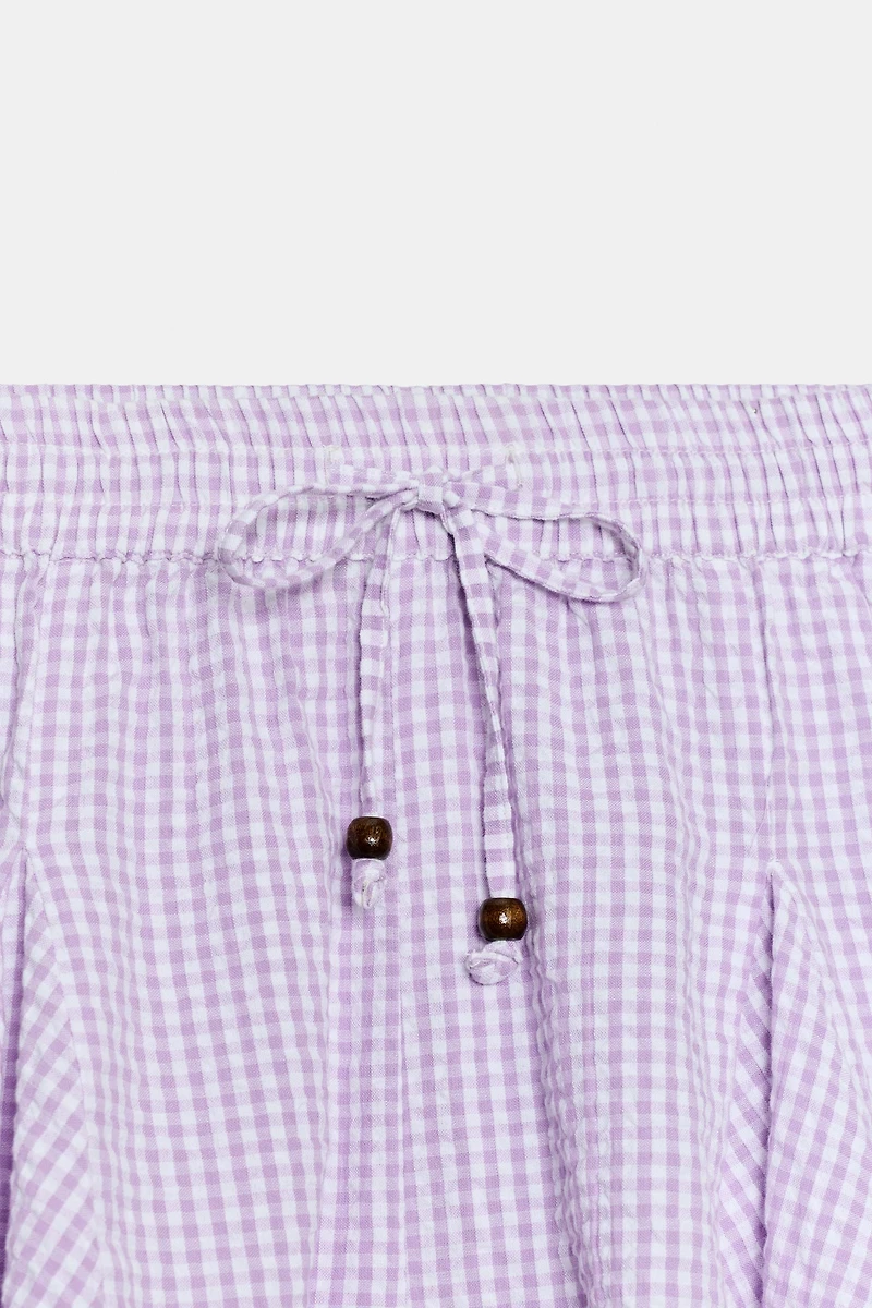 GINGHAM CHECK FLARED SKORT