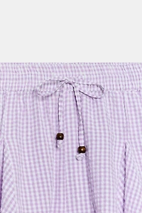 GINGHAM CHECK FLARED SKORT