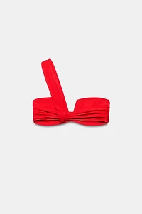 SATIN CROSS-STRAP BIKINI TOP