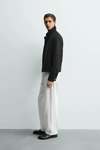 CROPPED FAUX SUEDE JACKET