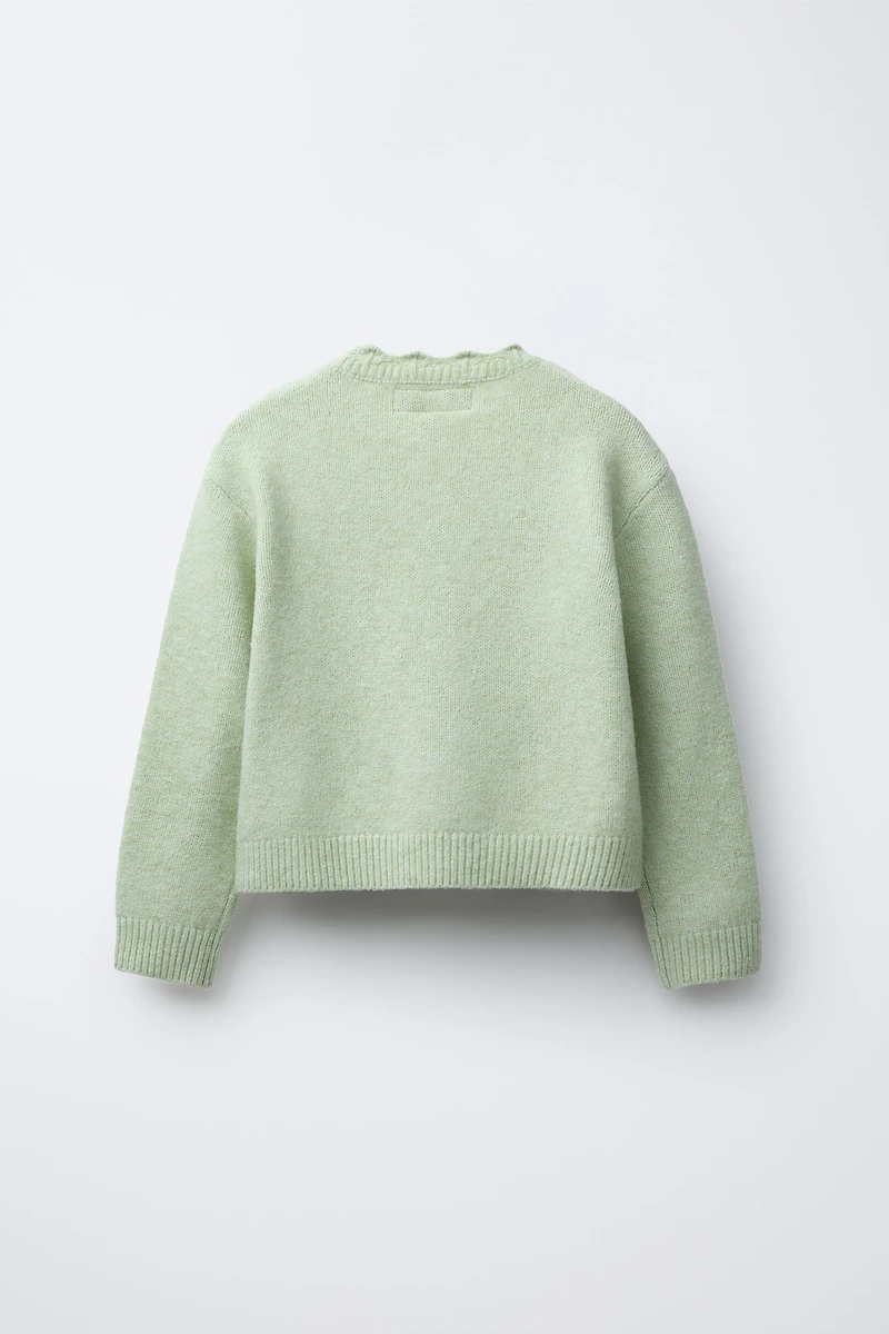 FLORAL CROCHET KNIT SWEATER