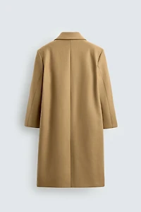 DOUBLE-BREASTED WOOL BLEND COAT