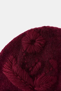 BONNET BEANIE BRODÉ FLEURS