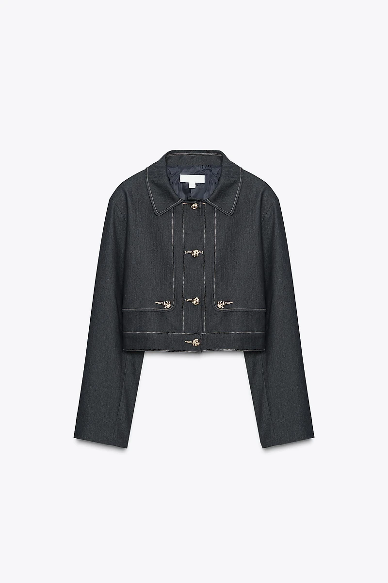 CONTRAST STITCHING SHORT JACKET