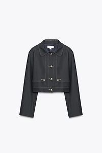 CONTRAST STITCHING SHORT JACKET