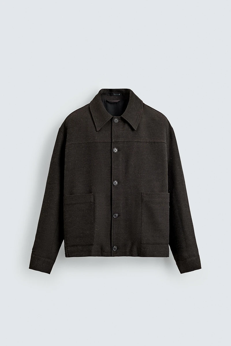 TEXTURED POCKET OVERSHIRT