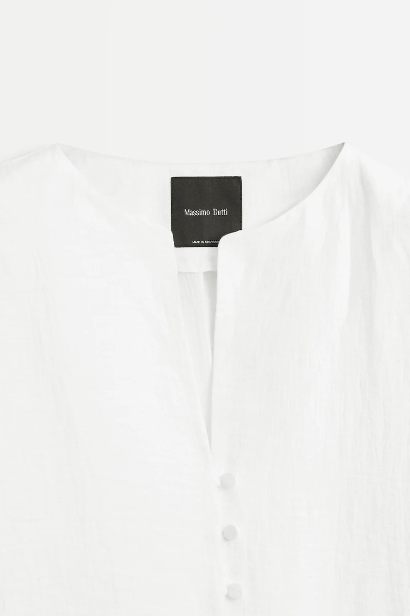 Linen blend overshirt with buttons