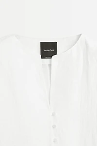 Linen blend overshirt with buttons