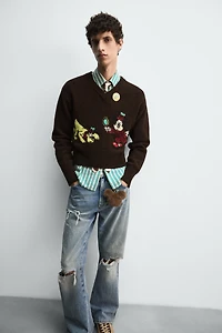 RIPPED FLARE FIT JEANS HARRY LAMBERT FOR ZARA X DISNEY