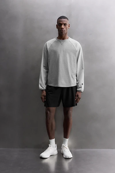 EMBROIDERED LONG SLEEVE COLOR BLOCK T-SHIRT