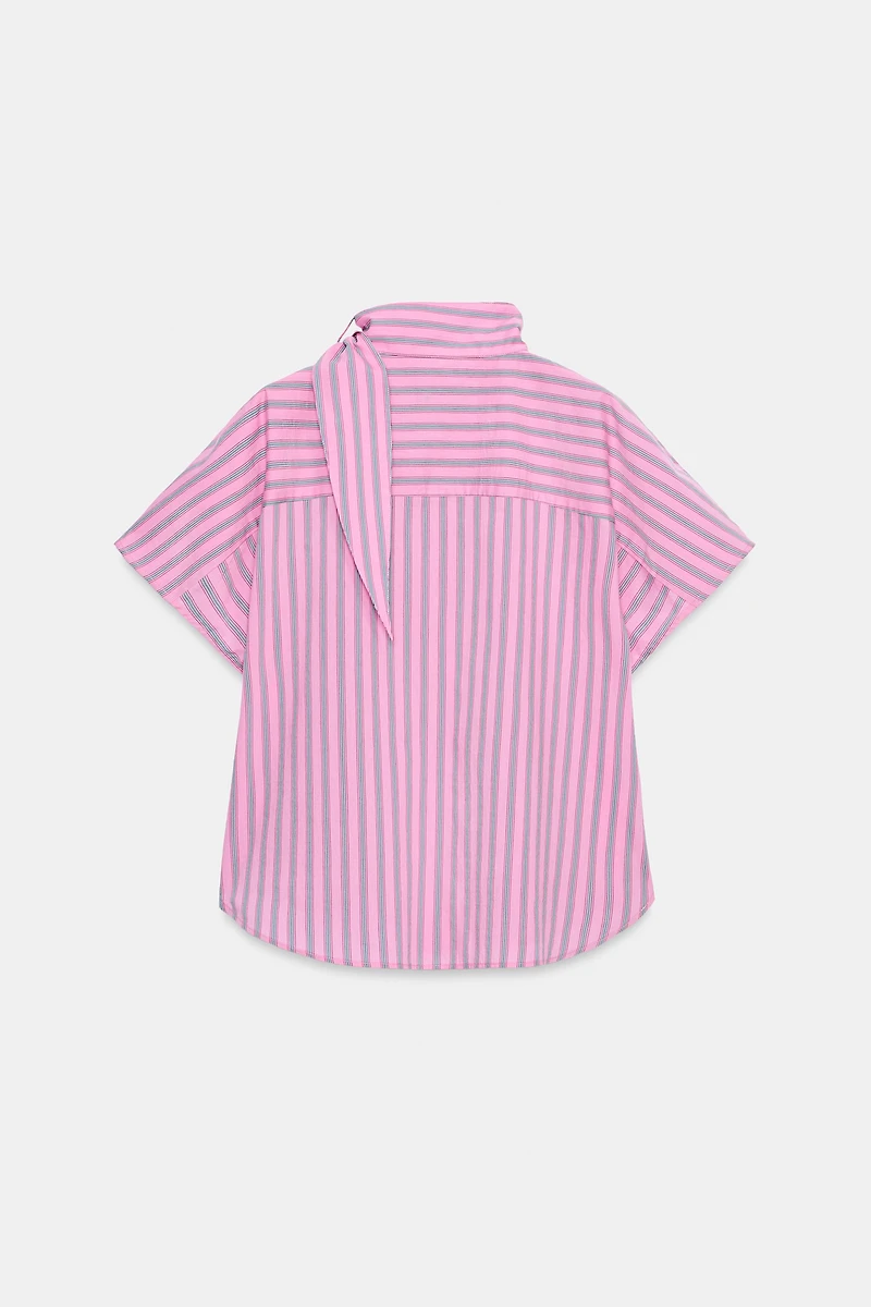 ZW COLLECTION STRIPED FROG FASTENING SHIRT