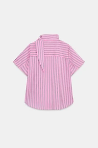 ZW COLLECTION STRIPED FROG FASTENING SHIRT