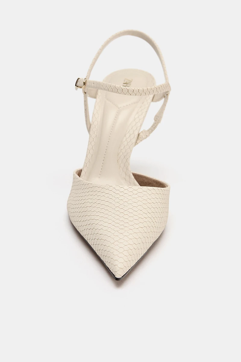 EMBOSSED SLINGBACK SHOES