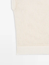 Top en maille à col fendu