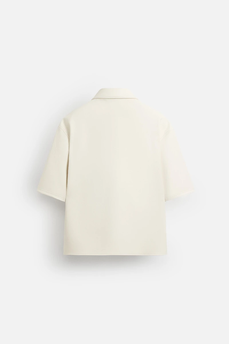 FAUX LEATHER OVERSHIRT