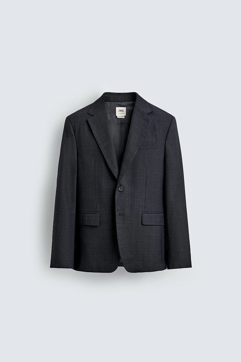 VESTE DE COSTUME À CARREAUX 100 % LAINE