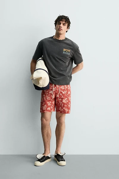 SURF PRINT WASHED T-SHIRT