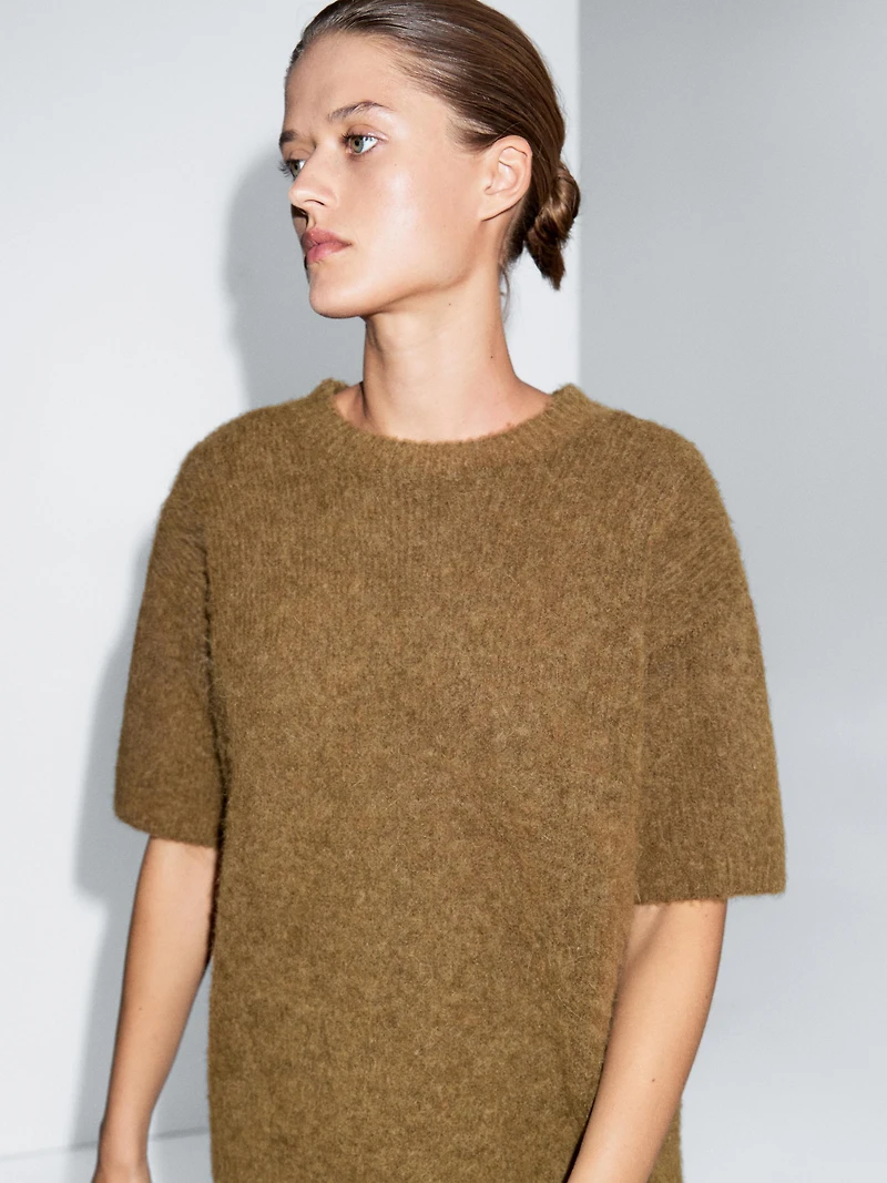 Oversize alpaca and wool knit sweater