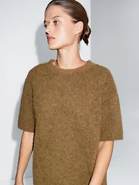 Oversize alpaca and wool knit sweater