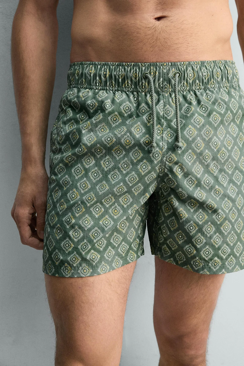 WASHED GEOMETRIC PRINT SWIMSUIT