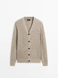 Cotton knit cardigan with buttons