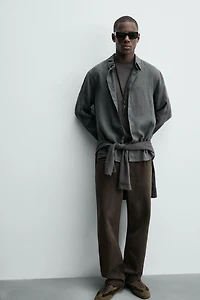 100% LINEN REGULAR FIT SHIRT