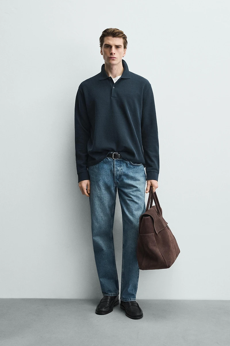 TEXTURED STRIPED POLO