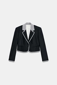 GINGHAM CHECK SHORT BLAZER