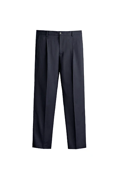 100% WOOL PINSTRIPE REGULAR FIT SUIT PANTS