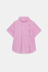 ZW COLLECTION STRIPED FROG FASTENING SHIRT