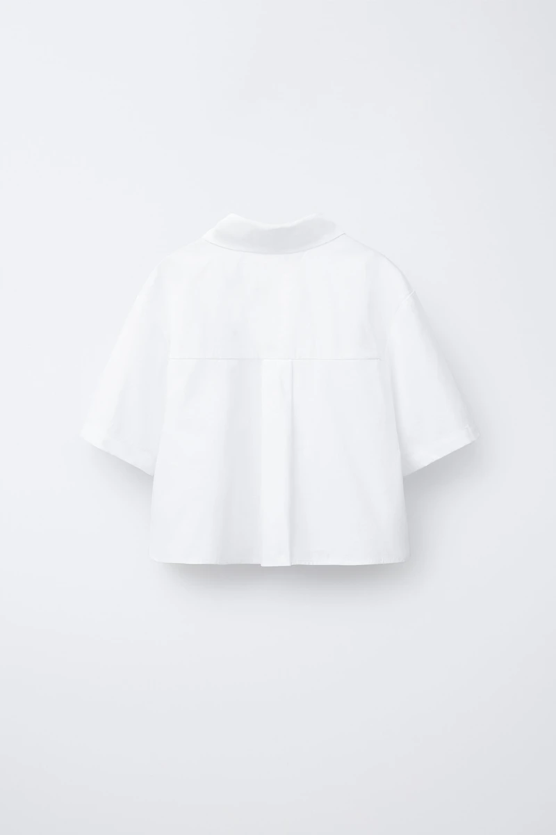 EMBROIDERED FLOWER POPLIN SHIRT