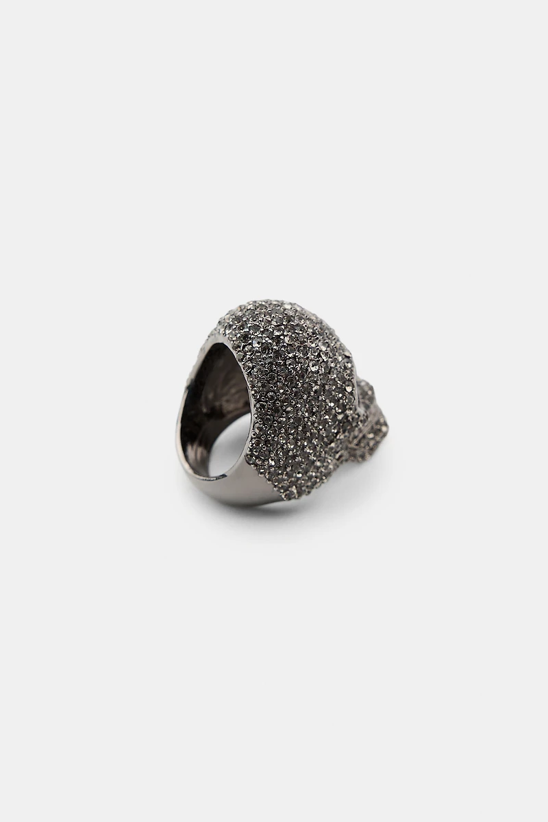 BAGUE CRÂNE À PAILLETTES