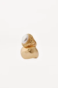 2-PACK OF MAXI PEARL METAL RINGS