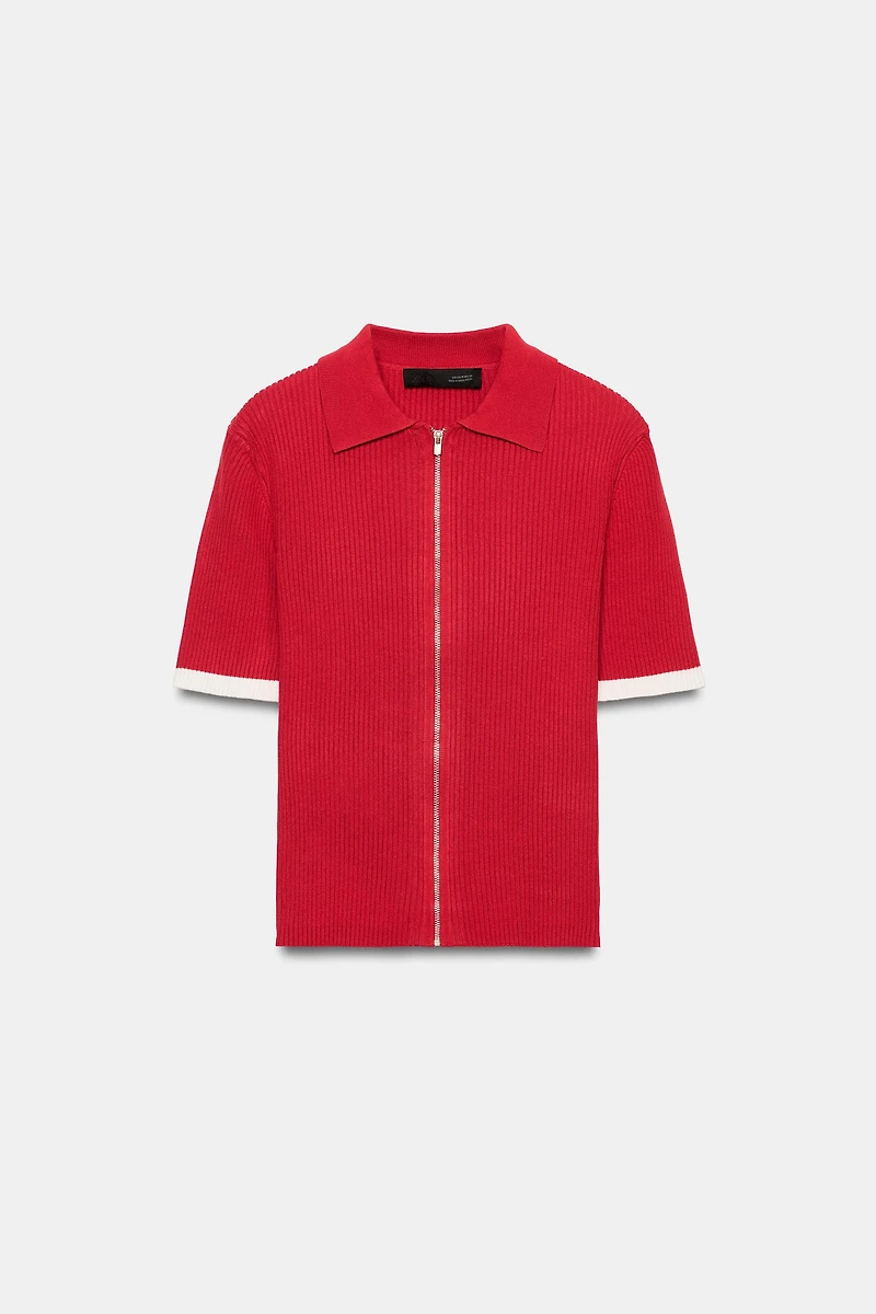 RIB KNIT POLO SHIRT