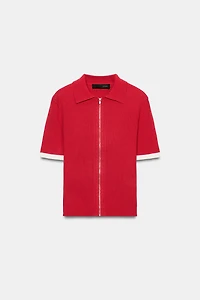 RIB KNIT POLO SHIRT