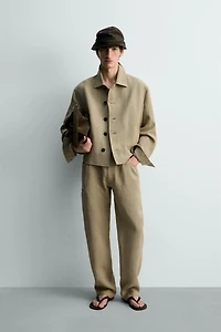 100% LINEN BALLOON FIT PANTS