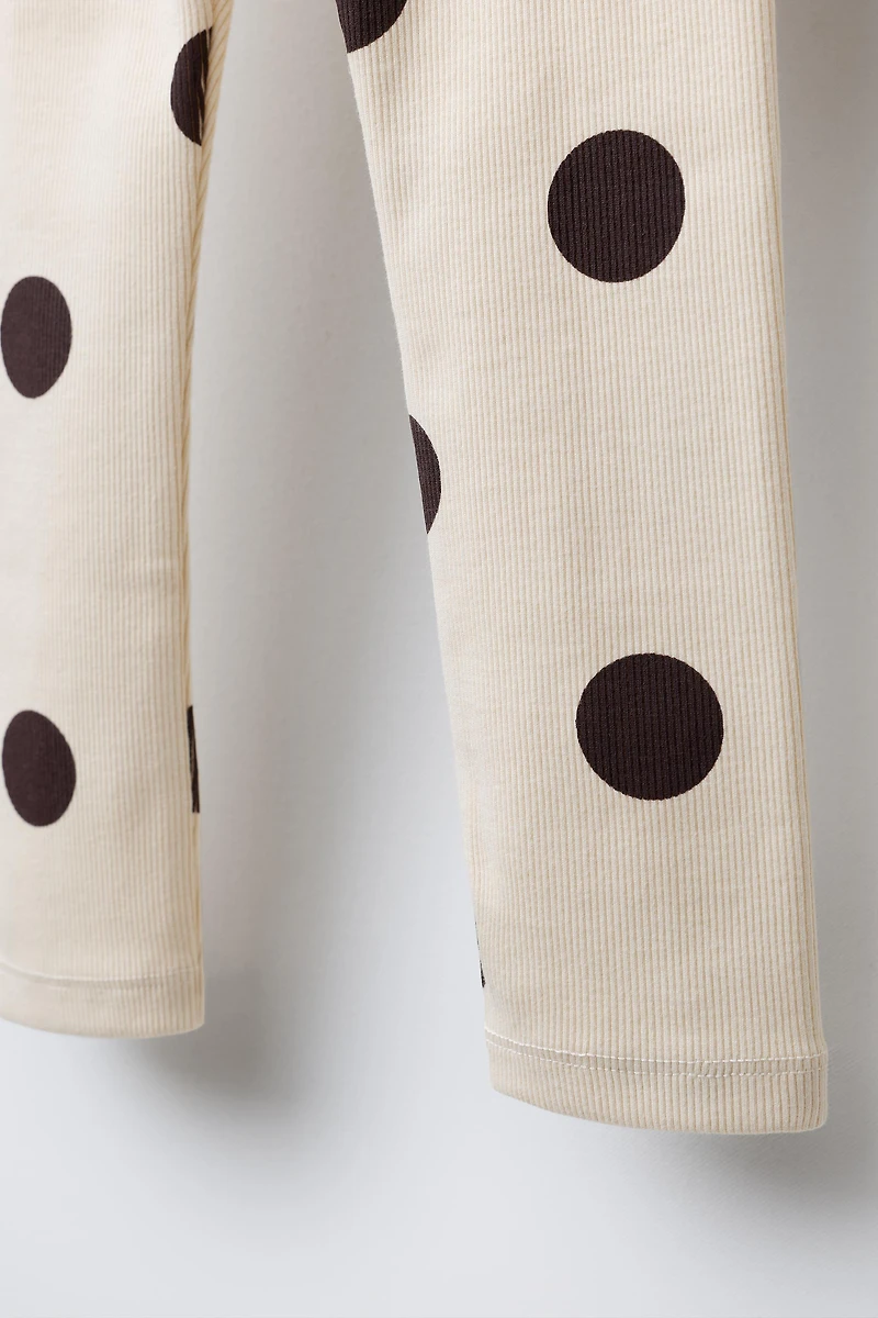 PRINTED RIBBED LEGGINGS