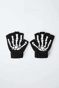 SKELETON COSTUME KNIT MITTENS
