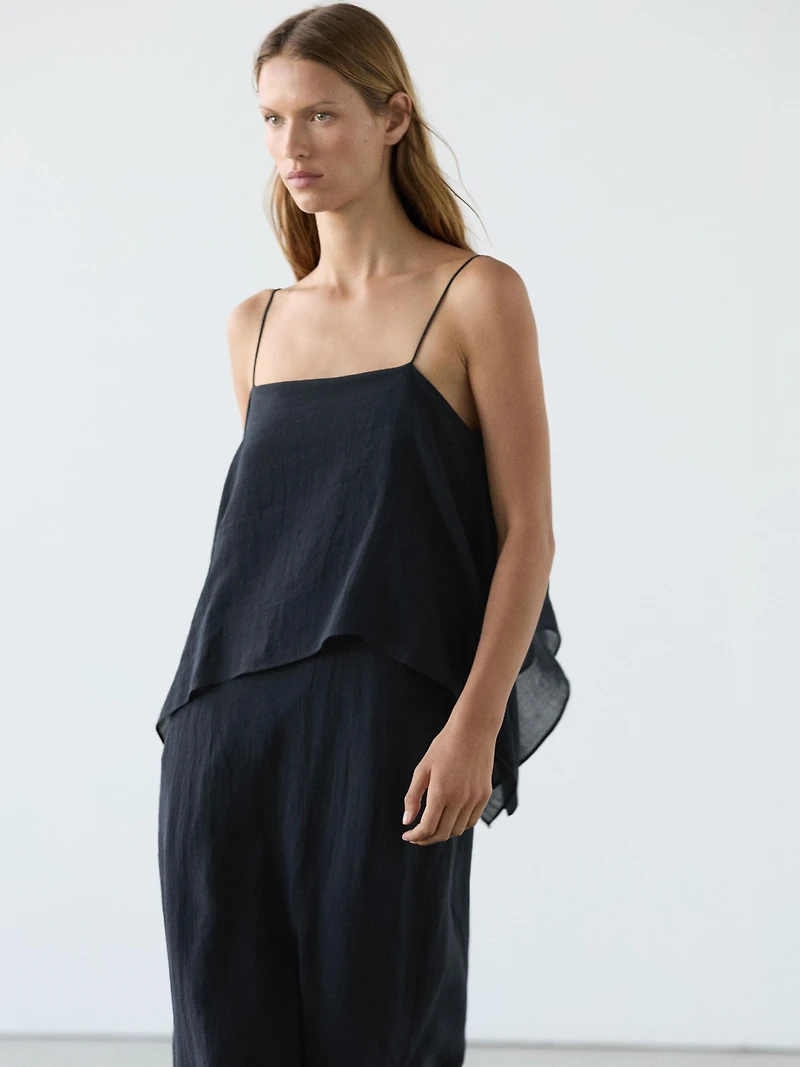 Robe midi à volant asymétrique
