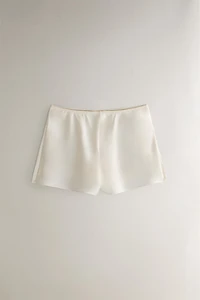BEIGE SILK SHORTS
