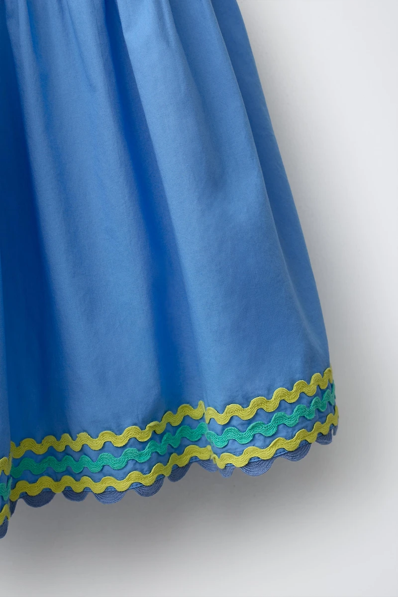 COLOR BLOCK RICKRACK DRESS