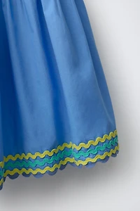 COLOR BLOCK RICKRACK DRESS