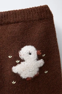 PANTALON DE JOGGING EN MAILLE AVEC CANARD BRODÉ