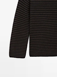 100% wool striped knit sweater