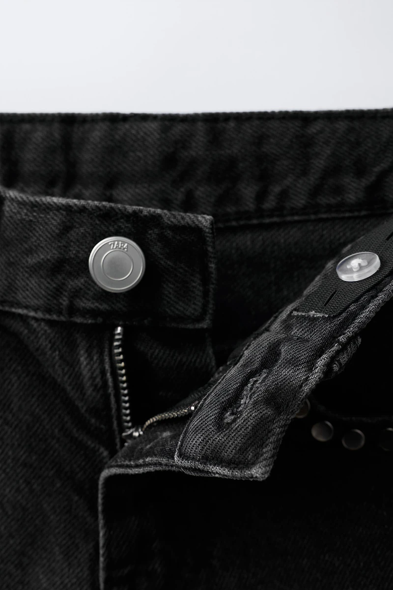 STUDDED DENIM SHORTS