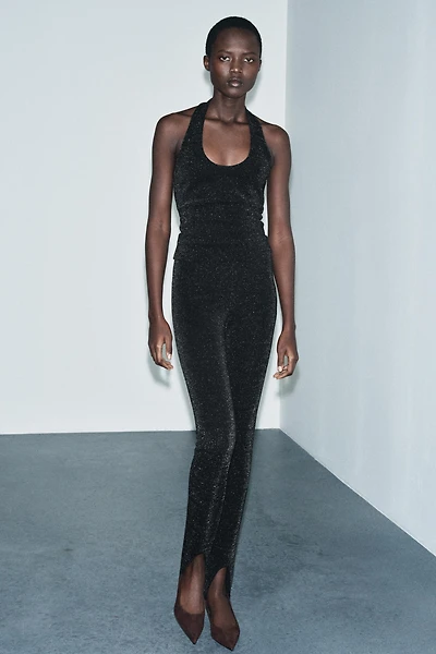 SHINY STRETCH FUSEAU LEGGINGS