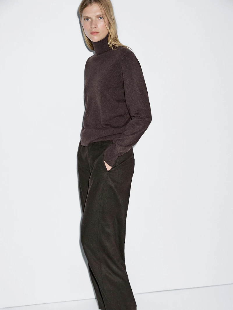 Pantalon en flanelle de laine mélangée